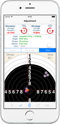 Sight Adjustment Screen Sight Adjustment Screen